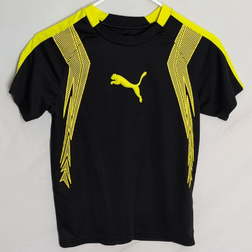 Puma Black Tee with Vibrant Yellow Accents